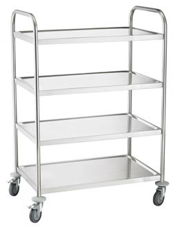 Platformvogn 4 hylder, Rustfrit stål