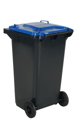 Affaldsbeholder 240 L, blåt låg