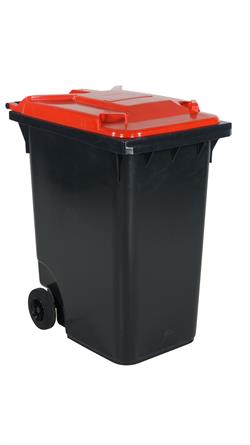 Affaldsbeholder 360 L, rødt låg