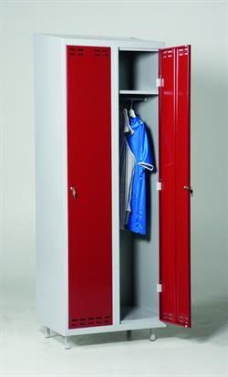 SWED 2 Rød/Grå, 2-dørs garderobe