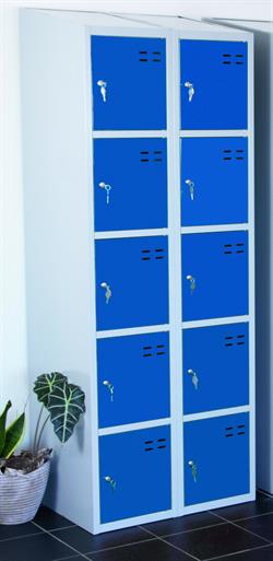 Opbevaringsskab, blå/grå 10-fa