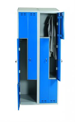 Garderobeskab, blå/grå 4 d/Z model
