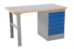 Bord med 6 skuffer. 1600, stål