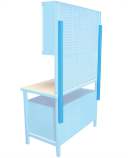 U-profil for samling af overskab og arbejdsbord