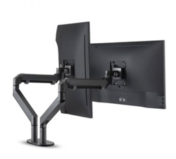 WERGON - Alma - Justerbar Skærmholder til 2 skærme - med Gasfjederarme - Skærme Max 27" - Mørkegrå