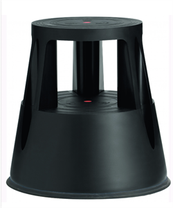 Trin skammel, plast, 2 trin, sort