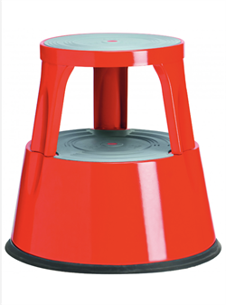 Trin skammel, metal, 2 trin, rød