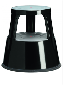 Trinskammel, metalplade, 2 trin, sort