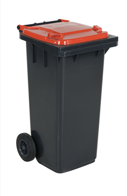 Affaldsbeholder 120 L, rødt låg